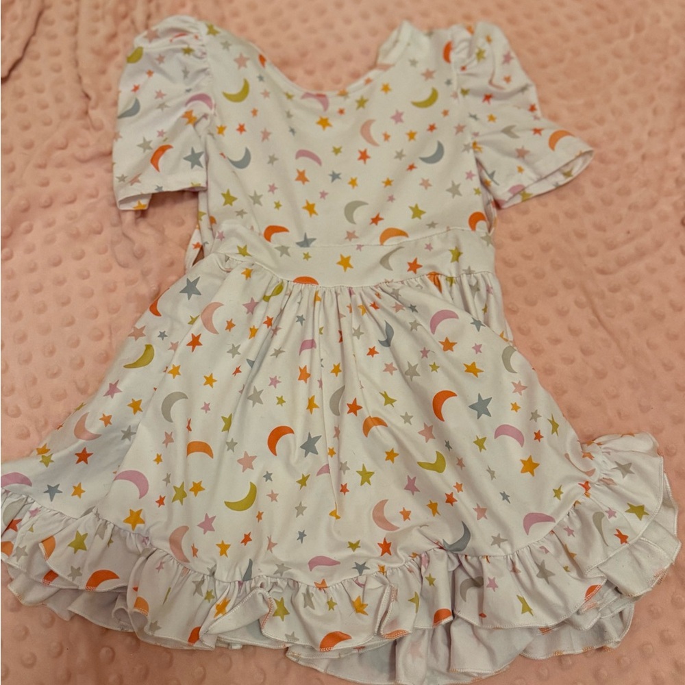 Colorful Star and Moon Kids Dress